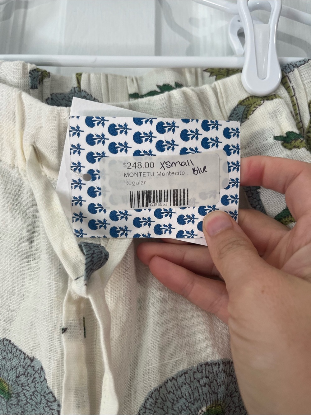 Maison Marigold Wide-Leg Linen Pants with a Green and Blue Floral Print - Picture 10 of 10